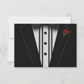 Zwarte Tuxedo met Bow-Stropdas RSVP Kaartje (Achterkant)
