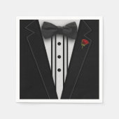 Zwarte Tuxedo met Bow-Stropdas Servet (Voorkant)