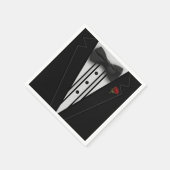 Zwarte Tuxedo met Bow-Stropdas Servet (Hoek)
