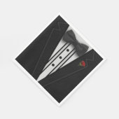 Zwarte Tuxedo met Bow-Stropdas Servetten (Hoek)