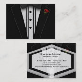 Zwarte Tuxedo met Bow-Stropdas Visitekaartje (Voorkant / Achterkant)