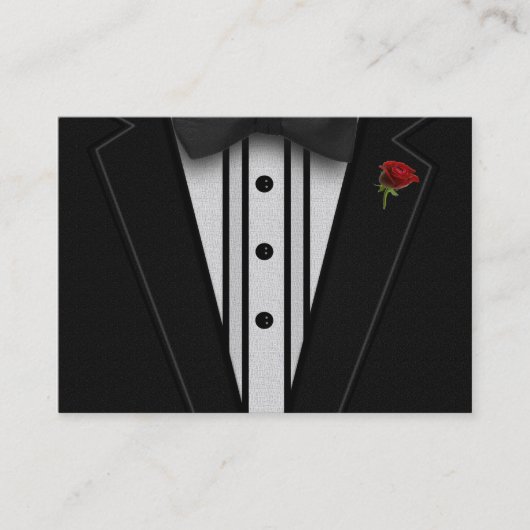 Zwarte Tuxedo met Bow-Stropdas Visitekaartje (Voorkant)