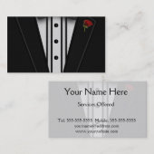 Zwarte Tuxedo met Bow-Stropdas Visitekaartje (Voorkant / Achterkant)