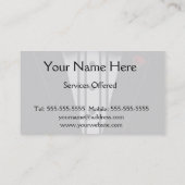 Zwarte Tuxedo met Bow-Stropdas Visitekaartje (Achterkant)