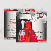 Zwarte Tuxedo rode jurk kerstfeest Kaart (Voorkant / Achterkant)