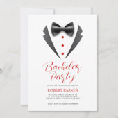 Zwarte Tuxedo Silhouette Afscheidsfeest Invite  Kaart (Voorkant)