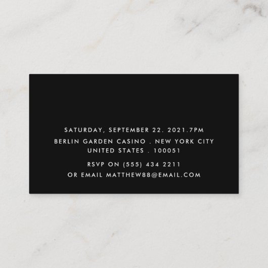 Zwarte Tuxedo, stijlvolle en moderne Ticket van de (Achterkant)