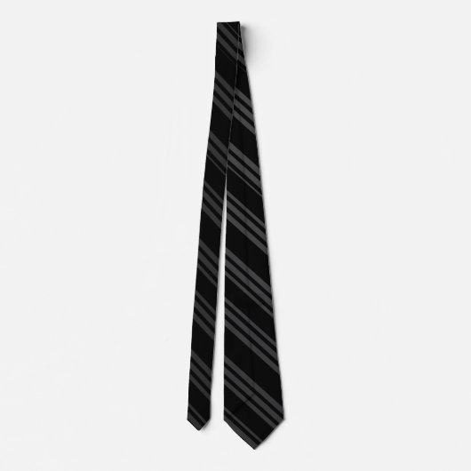 Zwarte Tuxedo Stripe Charcoal Grey Formal Stropdas (Achterkant)