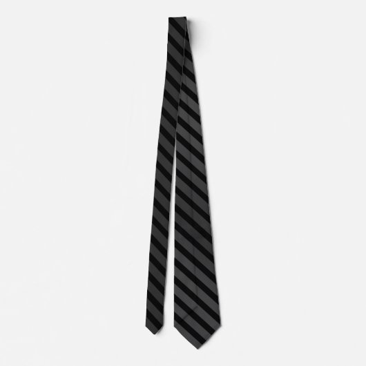 Zwarte Tuxedo Stripe Charcoal Grey Formal Stropdas (Achterkant)