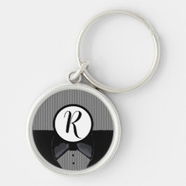 Zwarte Tuxsleutelhouder met Monogram Sleutelhanger