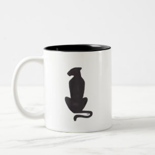Zwarte tweekleurige de koffiemok van het Silhouet