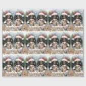 Zwarte tweeling gember brood huis inpakpapier (Vlak)