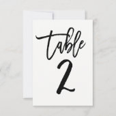 Zwarte Typ Moderne Modieuze Script Tafel Nummer 2 Kaart (Voorkant)
