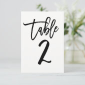 Zwarte Typ Moderne Modieuze Script Tafel Nummer 2 Kaart (Staand voorkant)