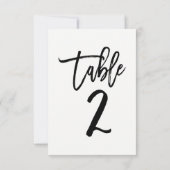 Zwarte Typ Moderne Modieuze Script Tafel Nummer 2 Kaart (Achterkant)