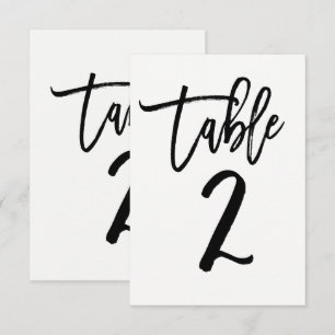 Zwarte Typ Moderne Modieuze Script Tafel Nummer 2 Kaart