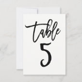 Zwarte Typ Moderne Trendy Script Tafelnummer 5 (Voorkant)