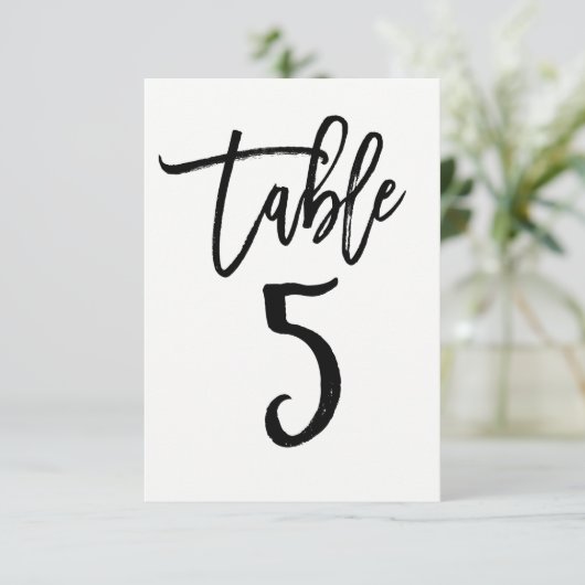 Zwarte Typ Moderne Trendy Script Tafelnummer 5 (Staand voorkant)