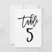 Zwarte Typ Moderne Trendy Script Tafelnummer 5 (Achterkant)