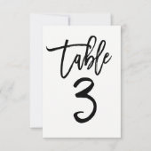 Zwarte typ trendy modern script tafelnummer 3 (Voorkant)