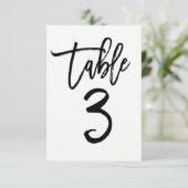 Zwarte typ trendy modern script tafelnummer 3 (Staand voorkant)