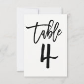 Zwarte Typ Trendy Modern Script Tafelnummer 4 (Voorkant)