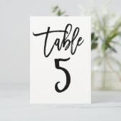 Zwarte typ trendy modern script tafelnummer 5 (Staand voorkant)
