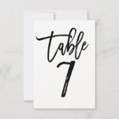 Zwarte typ trendy modern script tafelnummer 7 (Voorkant)