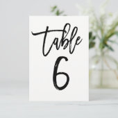 Zwarte Type Trendy Modern Script Tafelnummer 6 (Staand voorkant)