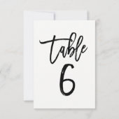 Zwarte Type Trendy Modern Script Tafelnummer 6 (Achterkant)