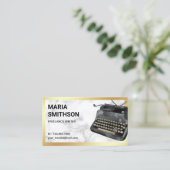  zwarte typemachine QR-coderingsschrijver Visitekaartje (Staand voorkant)