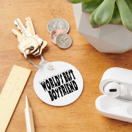 Zwarte typografie beste vriend sleutelhanger (Bureau)