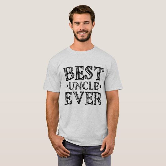 Zwarte  Typografie Citaat "Beste oom ooit" T-shirt