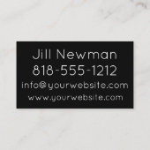 Zwarte Typografie Eenvoudige moderne Visitekaartje (Achterkant)