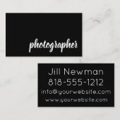 Zwarte Typografie Eenvoudige moderne Visitekaartje (Voorkant / Achterkant)