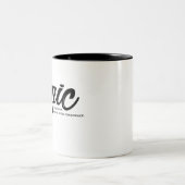 Zwarte Typografie Logic - koffie Tweekleurige Koffiemok (Center)