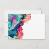 Zwarte Typografie met kleurrijke Waterverf Verf RS RSVP Kaartje (Achterkant)