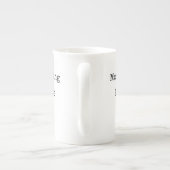 Zwarte Typografie Morning Babe Bone China Mok (Achterkant)
