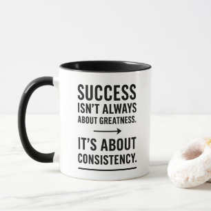 Zwarte typografie Motivatie dagelijkse herinnering Mok