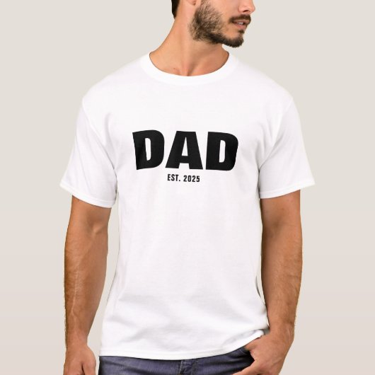 Zwarte typografie Opgestelde Papa T-shirt (Voorkant)