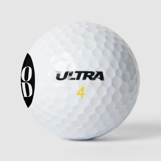 Zwarte Typografie Pro Pap Golfers Golfballen (Logo)