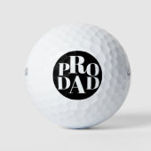 Zwarte Typografie Pro Pap Golfers Golfballen (Voorkant)