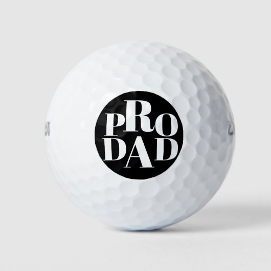 Zwarte Typografie Pro Pap Golfers Golfballen (Voorkant)
