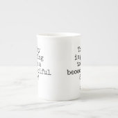 Zwarte Typografie-term Beooke Dag Porselein Kop (Voorkant)