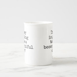 Zwarte Typografie-term Beooke Dag Porselein Kop