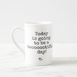 Zwarte Typografie-term Beooke Dag Porselein Kop