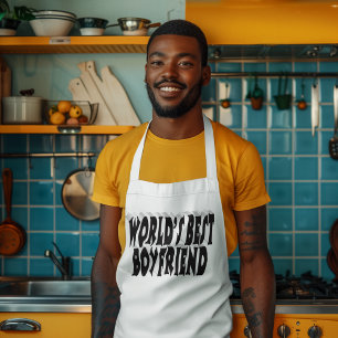 Zwarte typografie van een vriend lang schort