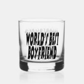 Zwarte typografie van een vriend whisky glas (Achterkant)