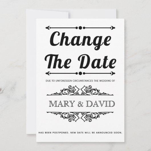 Zwarte typografie Verander de aankondiging van de (Voorkant)