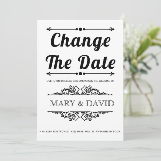 Zwarte typografie Verander de aankondiging van de  (Staand voorkant)